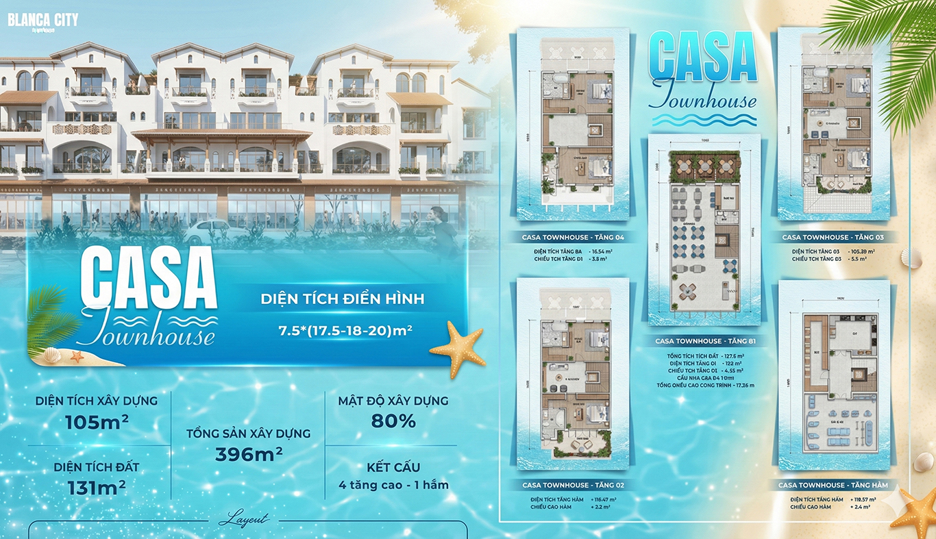 Nhà phố casa townhouse blanca city